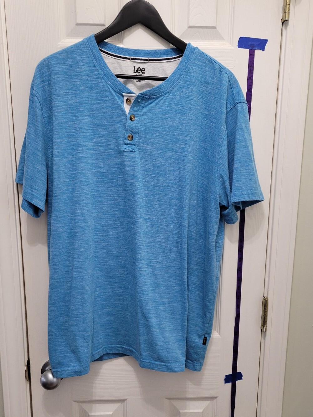 Lee Men’s Short Sleeve Henley Tee - Sky Blue
